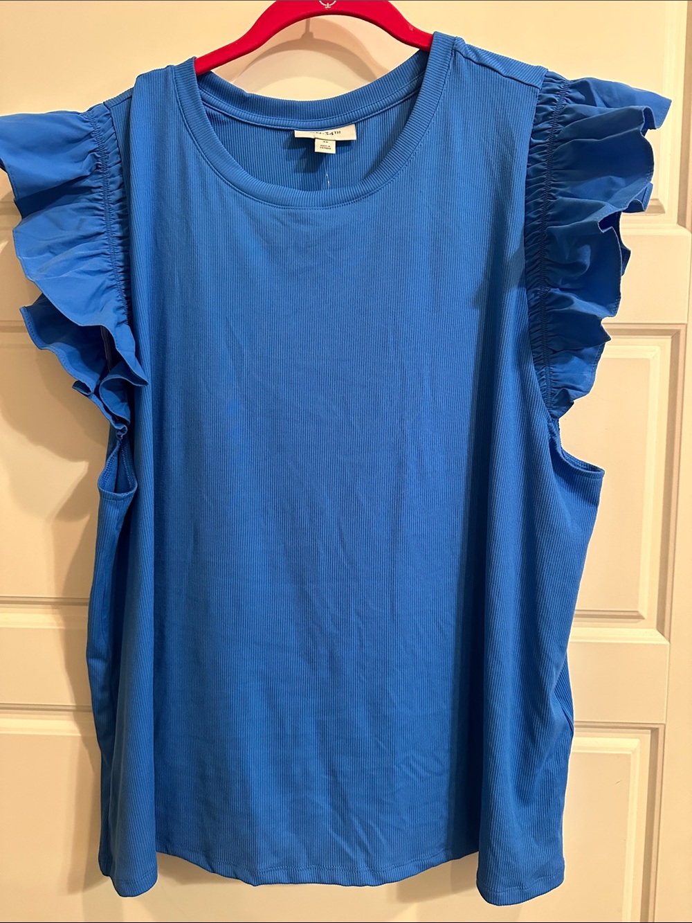 Ruffle Sleeve Tank Top - Bright Blue